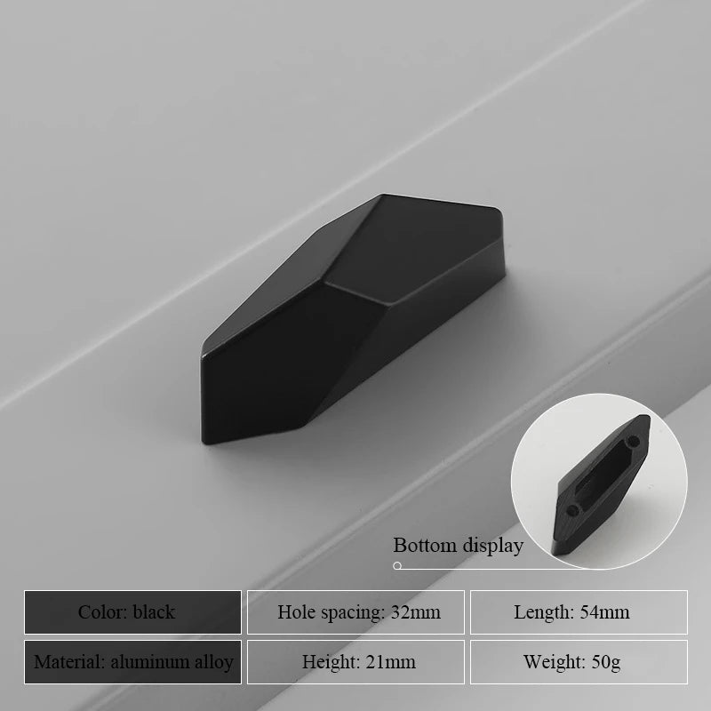 Modern Simple Geometric Design Golden Cabinet Handles Gray Drawer Knobs Kitchen Cupboard Door Handles Furniture Handles Hardware