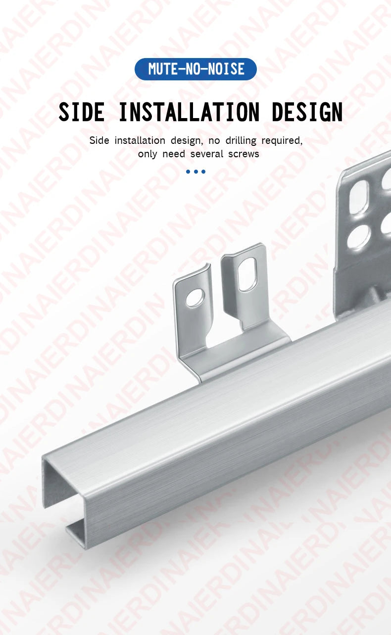 NAIERDI 1Pair 10"-20" Under Mount Hydraulic Drawer Slides Rails Soft Close 2 Section Damper Buffer Hidden Tracks Drawer Rails