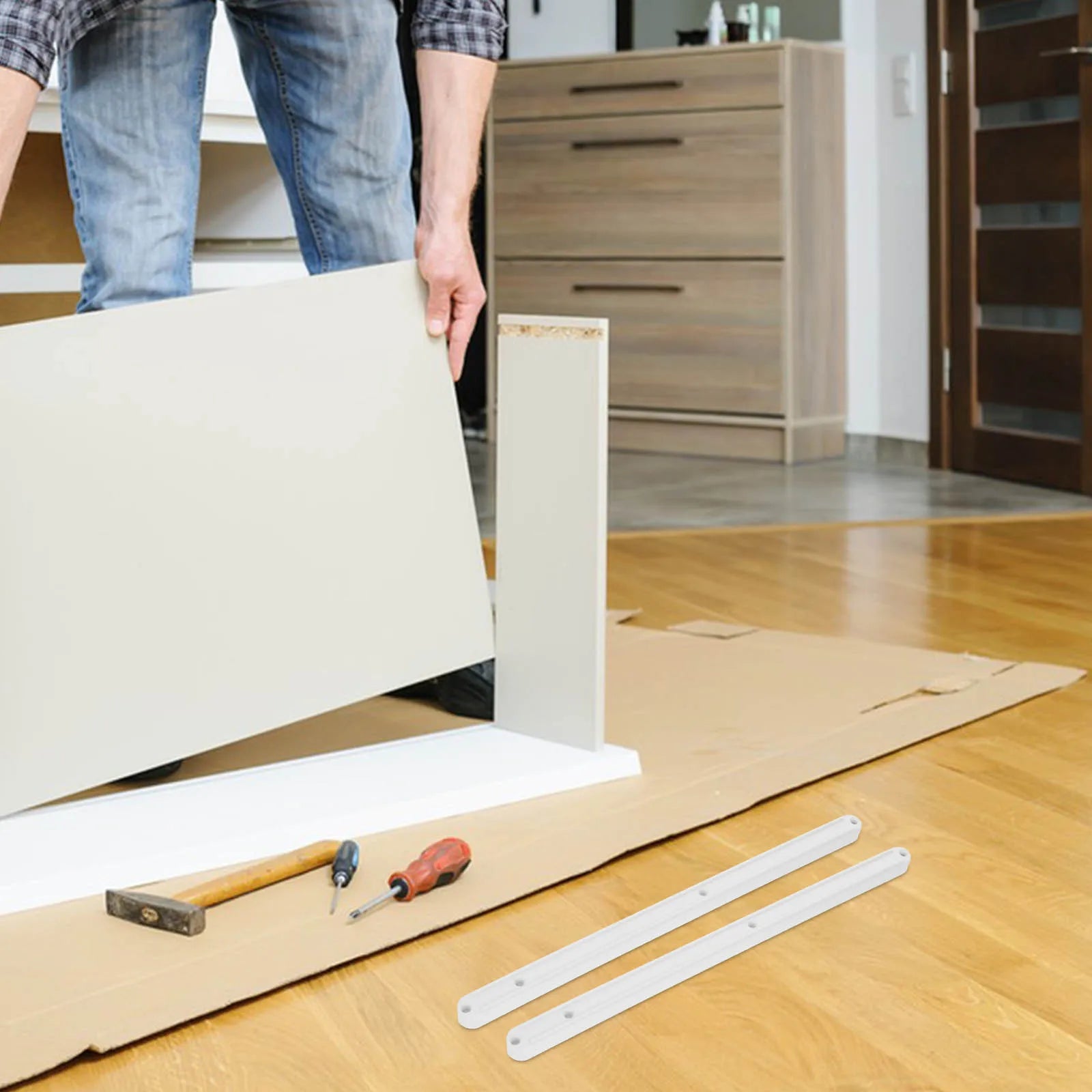 2pcs Guide Rail Drawer Plastic Slide Wardrobe Runner Cabinet SSlidesrage Box Slide Rail Telescopic Track For Cupboard Locker