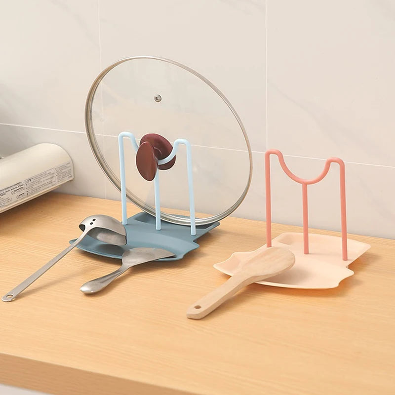 Kitchen Organizer Spatula Pot Lid Rack Shelf Plastic Spoon Rest Utensil Multi-function Dish Rack Organizer Kitchen Cooking Tools