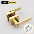 Indoor Door Lock, Aluminum Alloy Handle  Adjustable Room Wooden Door Handle Square Minimalist American Heavy-duty Three Bar Lock