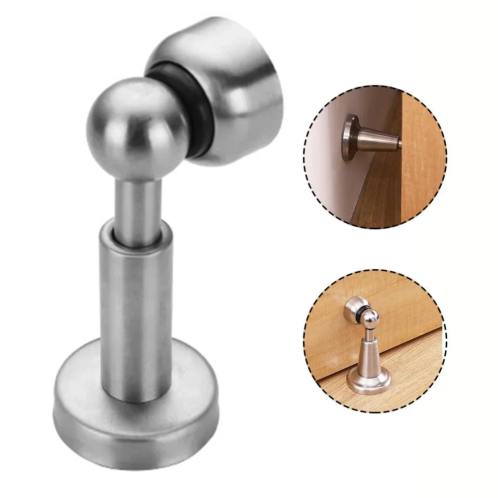 Magnetic Door Stopper Stainless Steel Magnet Door Stopper Catch Holder Strong Magnetic Attraction Gate Resistance Door Suction