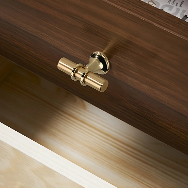12pcs Wardrobe door handle modern simple light luxury black cabinet handle Golden lengthened cabinet door drawer small handle