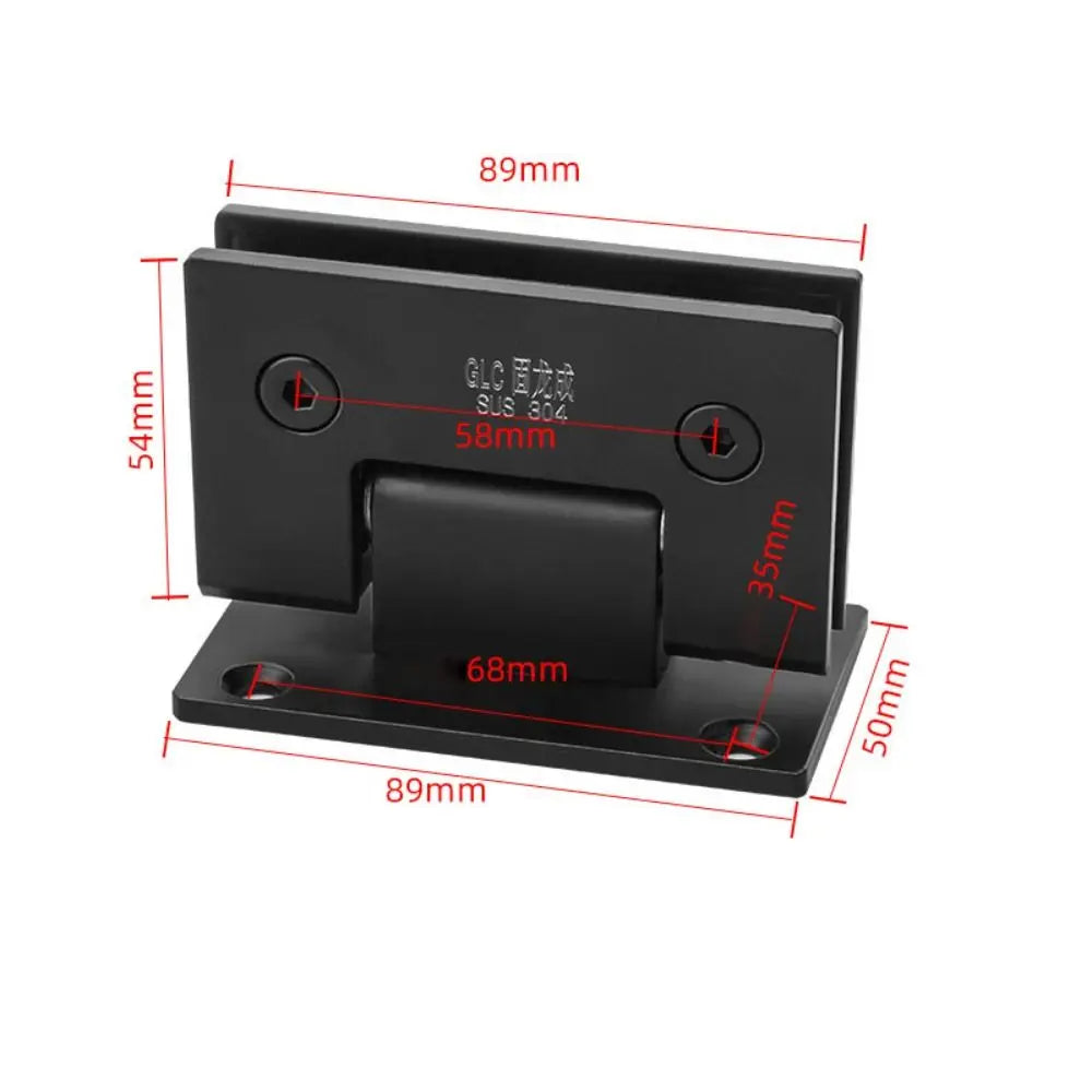 Stainless Steel Bathroom Door Hinges 90°/135°/180° Solid Sheet Glass Door Bracket Clip Silver/black/golden