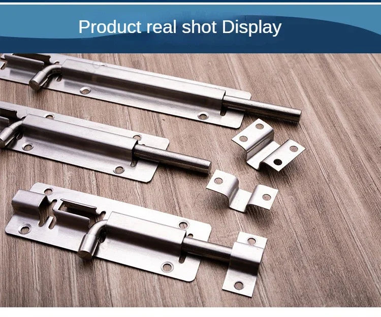 Door Security Slide Latch Lock Stainless Steel Bolt With Solid Heavy Duty Brushed Finish Door Latch Sliding Lock