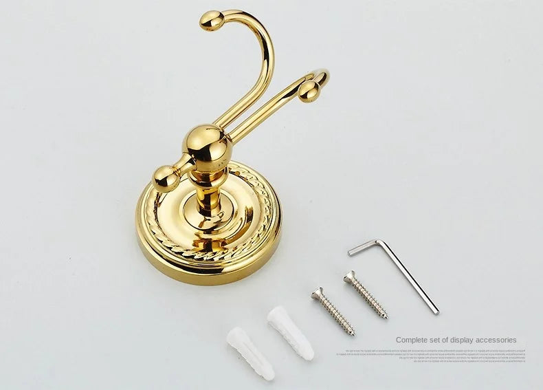 Robe Hooks Antique Brass Coat Hook Clothes Towel Hangers Storage Door Hook Wall Bathroom Accessories Black Bath Rack   Z-9001K