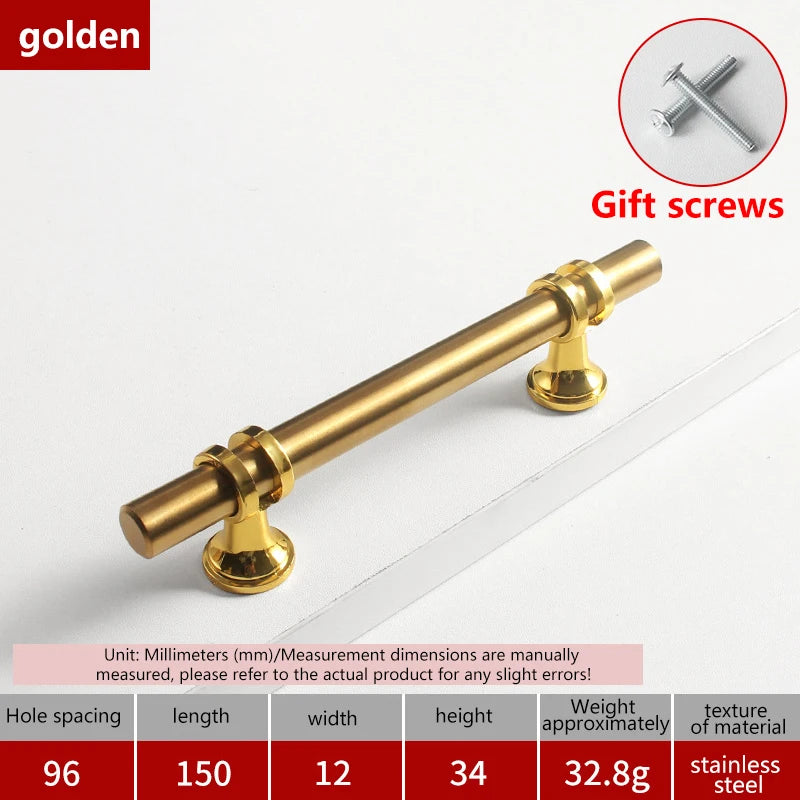 Modern Black Gold Cabinet Handles - Solid Drawer Knobs For Kitchen Furniture With Zinc Alloy Material