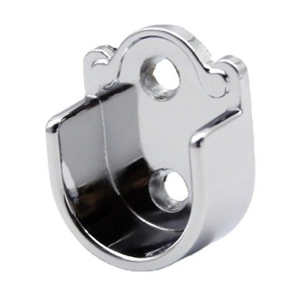 Wardrobe Rail Hanger Rod Socket Support Tube Round End Bracket Holder Heavy Duty U Shaped Rod Socket Home Hardware Accessories