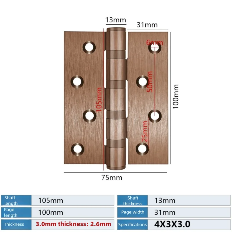 Door Hinges Stainless Steel Ball Bearing Hinge Door Hinges For Interior and Exterior Doors Square Corner Heavy Duty Wood Doors