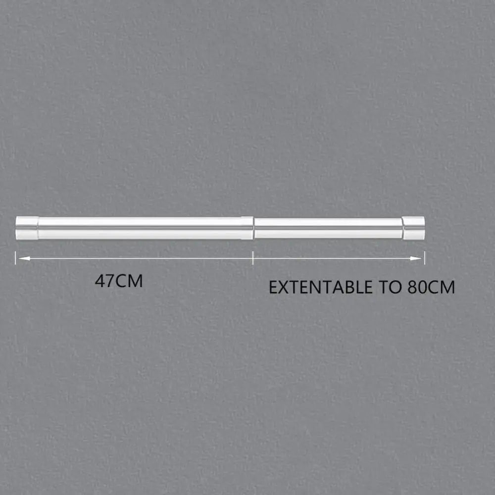 Useful Extendable Stainless Steel Wardrobe Clothes Rod Adjustable Closet Rail Pole Curtain Telescopic Hanging Rod