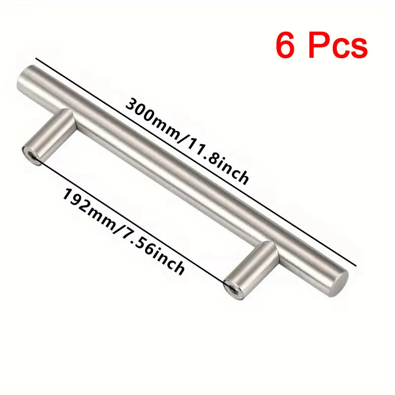 6Pcs Stainless Steel Handles For Cabinets And Drawers Kitchen Handles Bathroom Cabinets handles Cabinet Metal Furniture Handles