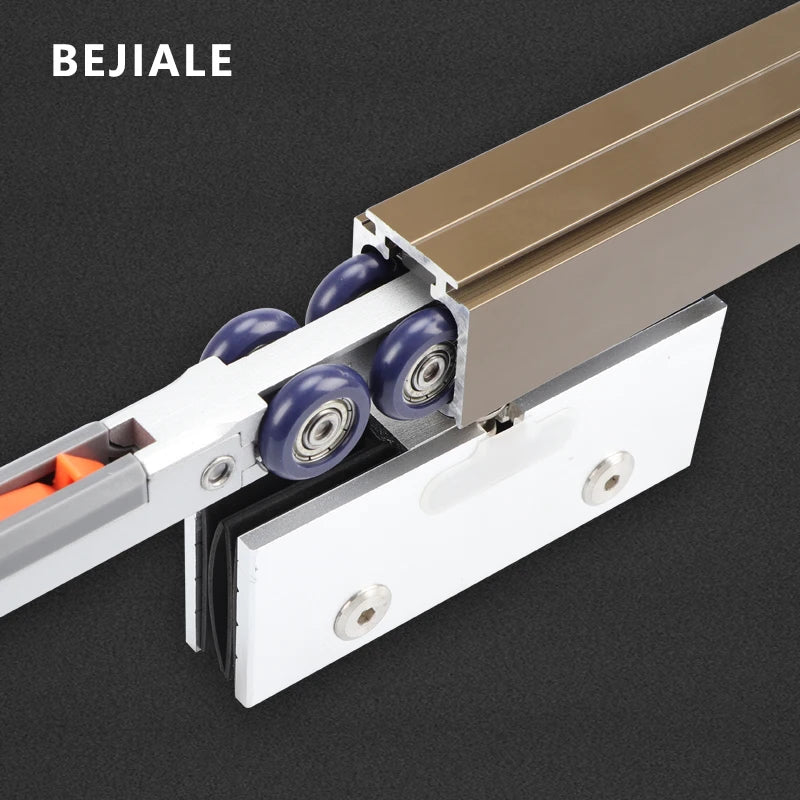 Sliding Door Track Slideway Solid Wood Folding Sliding Door Sliding Rail Hanging Rail Slow Lifting Wheel Hanging Door Guide Rail