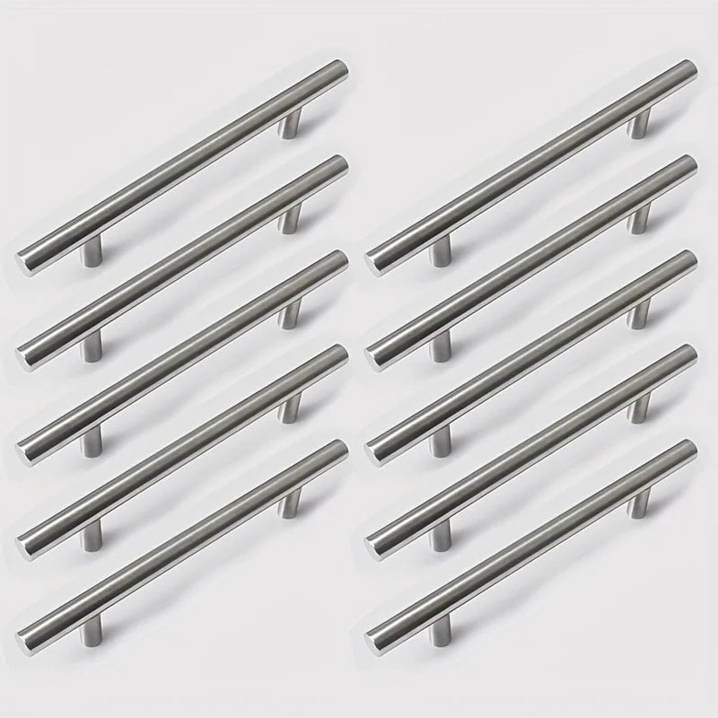 12 Pcs Modern Stainless Steel Cabinet Pulls Modern Arch Design Brushed Metal Furniture Drawer Pull Hardware Pulls Bar Handle