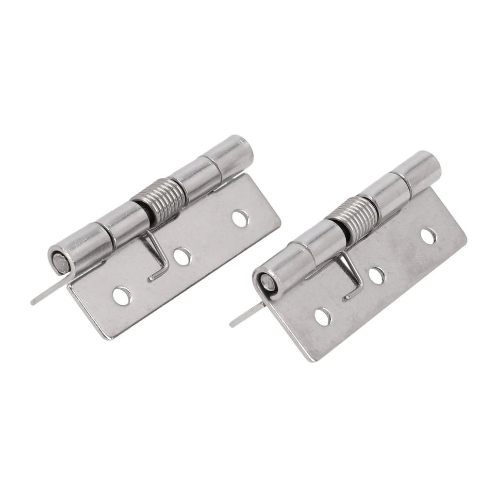2pcs 1/1.5/2/3Inch Silver Spring Door Hinge Stainless Steel Self Closing Design Windows Cabinets Boxes Household Hardware