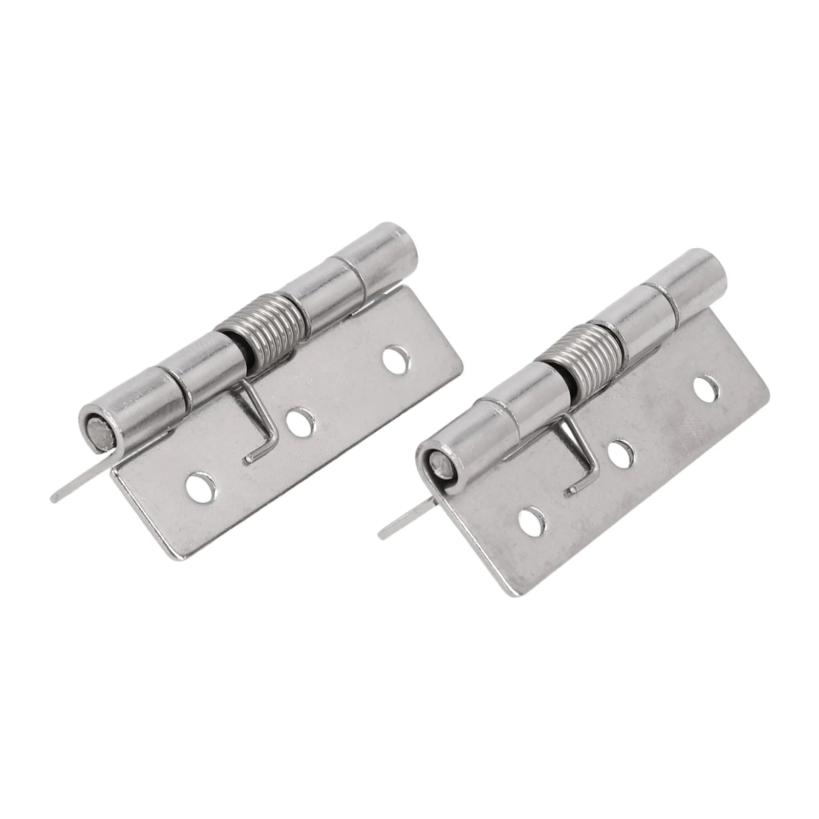 2pcs 1/1.5/2/3Inch Silver Spring Door Hinge Stainless Steel Self Closing Design Windows Cabinets Boxes Household Hardware