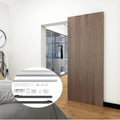 38" Hidden Sliding Barn Door Hardware Track Kit,Floating Soft Closing Interior Wall Mount Track Rolling Set,No Floor Rail