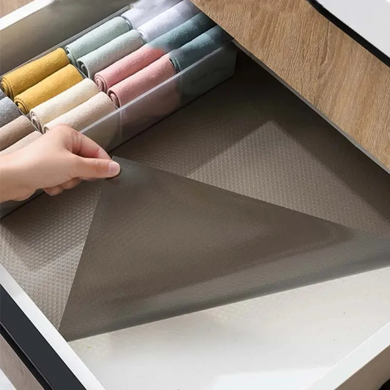 1PC 5m/196.85in Drawer Liners Washable Dustproof and Non-slip Placemats Kitchen Cabinet Mats Refrigerator Non-slip Liners