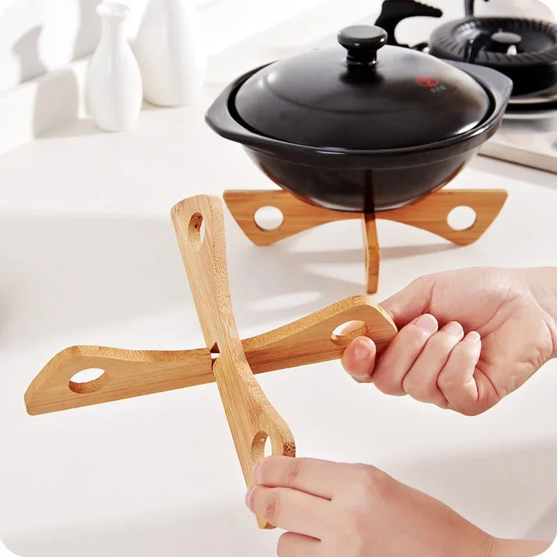 Kitchen Insulation Mats Removable Wooden Table Mats Shelf Gadget Holders Useful Things for Kitchen Accessories Gadgets Organizer
