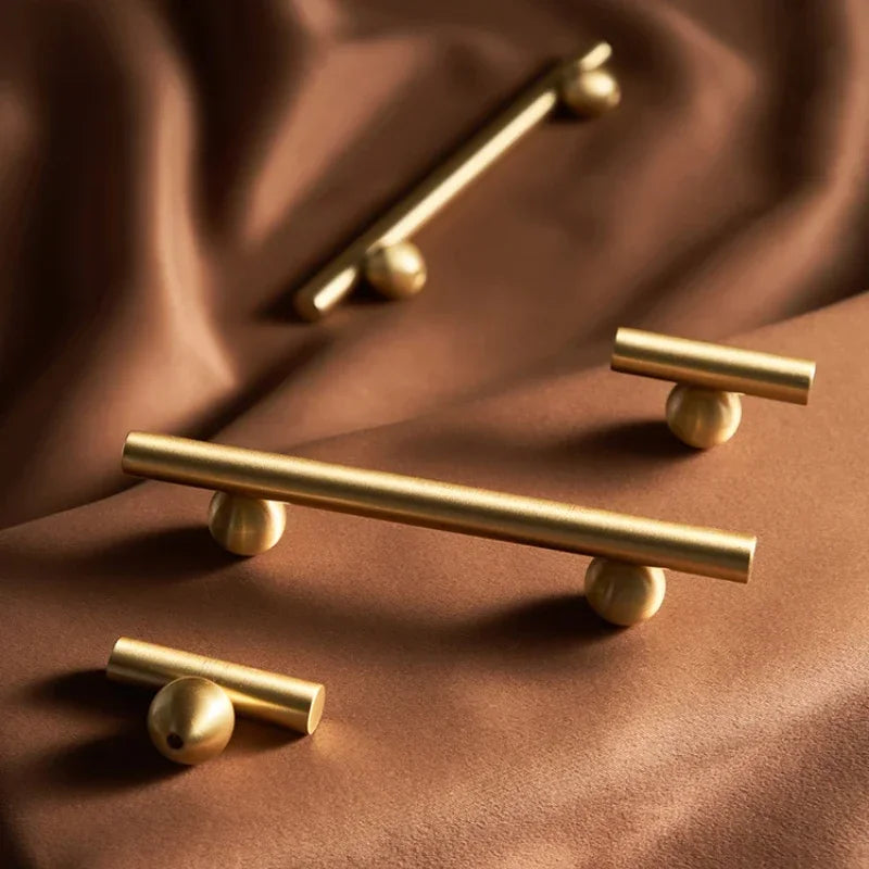 Creative Brass Cabinet Handle New High-end Modern Minimalist Drawer Cabinet Wardrobe Door  Light Luxury Cabinet Long Handle