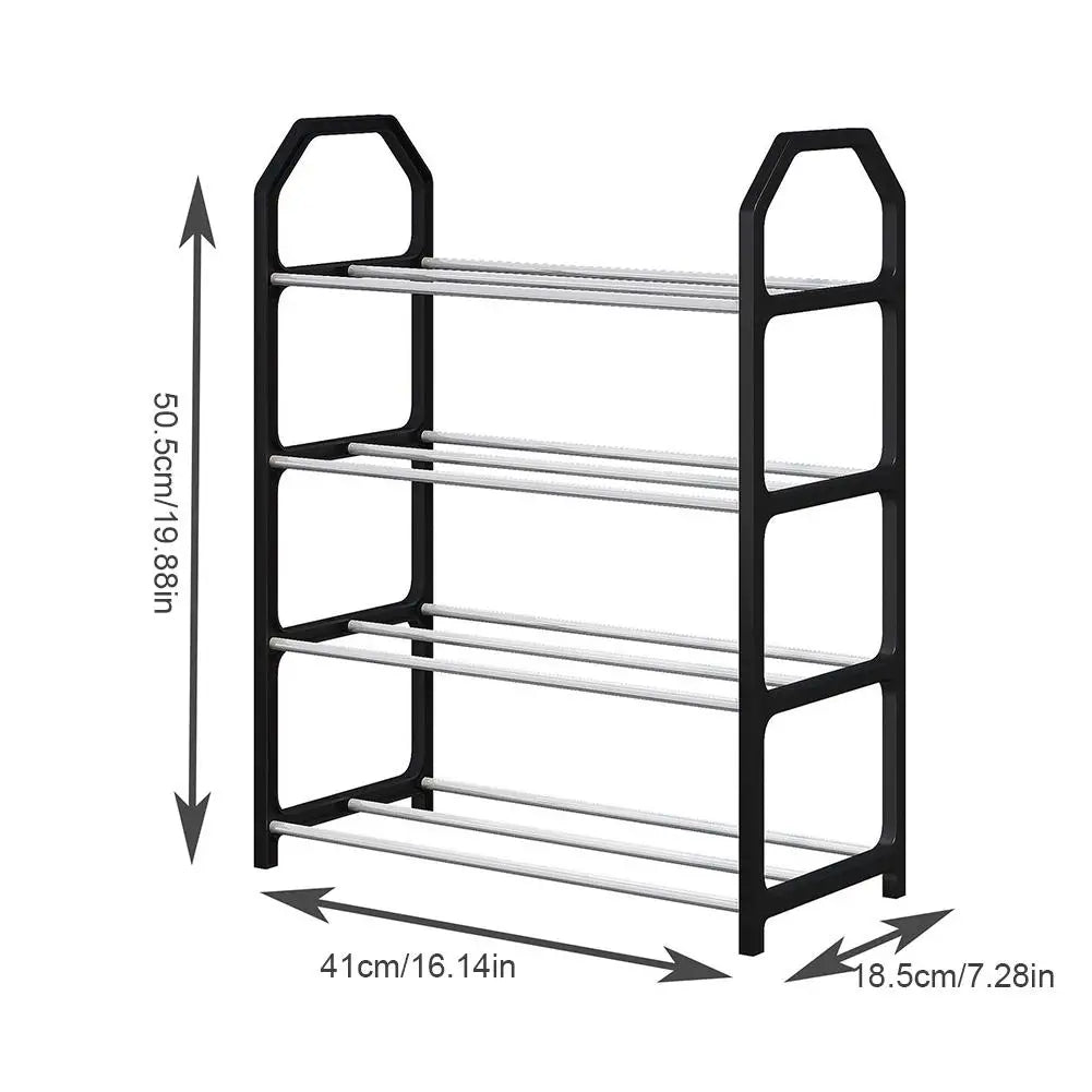 Four Layer Trapezoidal Shoe Rack Multifunctional Easy Assembly Home Dormitory Storage Cabinet for Balcony