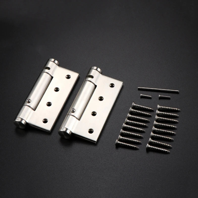 2pcs 4 Inch Invisible Door Hinges Hinge Door Closer Stainless Steel Self-Rebound Spring Positioning Closed Door Spring Hinge