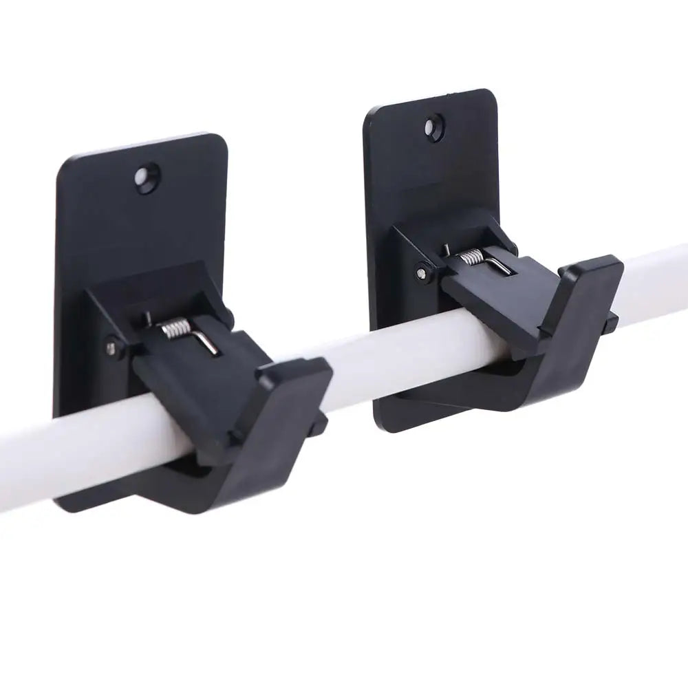 2Pcs Wall-mounted Curtain Rod Holders Heavy-duty Adjustable Curtain Hanging Hooks with Screws Practical Curtain Rod Support
