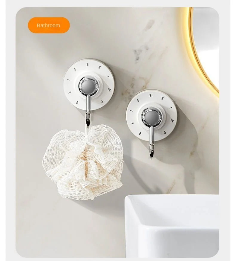 Bathroom Accessories Waterproof Rotating Suction Hooks for Bathroom Kitchen Strong Adhesive Wall Organize