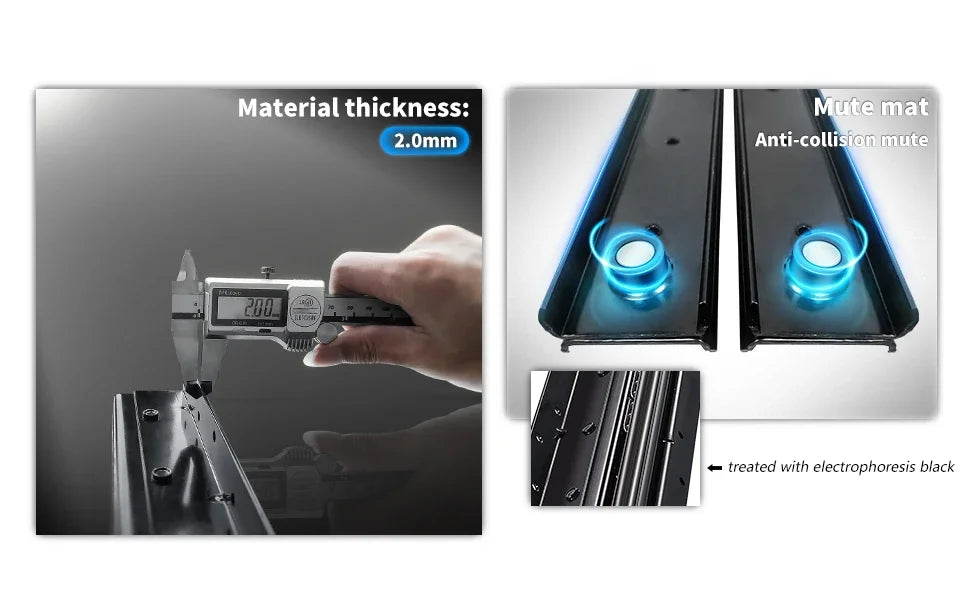 1Pcs Bottom Mount Heavy Duty Drawer Slides 260 LB Load Capacity Full Extension Ball Bearing Cabinet Hidden Stair Rail 400-900mm