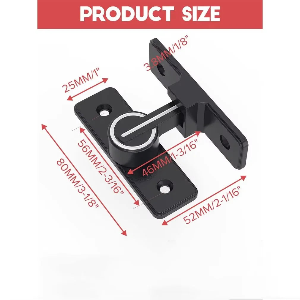 Interior Door Bolt Luminous Bolt old-fashioned Surface-mounted Room Roor Latch 90 Degree Heavy-duty Lock