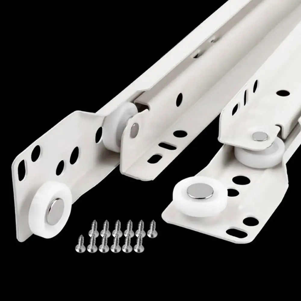 1Pair Mute Two Section Drawer Track Slides Cabinet Rails Computer Table Chute Cabinets Keyboard Roller Pulley Furniture Slides
