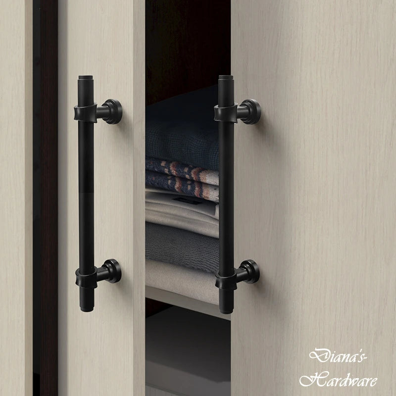 Modern Simple Black Handles for Furniture Wardrobe Cabinet Europe American Drawer Knob Hardware Kitchen Cabinet Handles