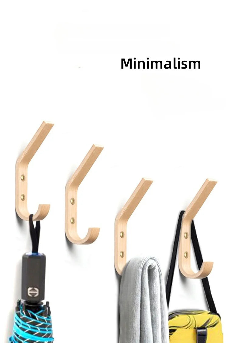 Wood Clothes Hanger Wall Mounted Coat Racks Storage Hook Key Holder Hat Scarf Handbag Hanger Organizer Home and Decoration Hooks