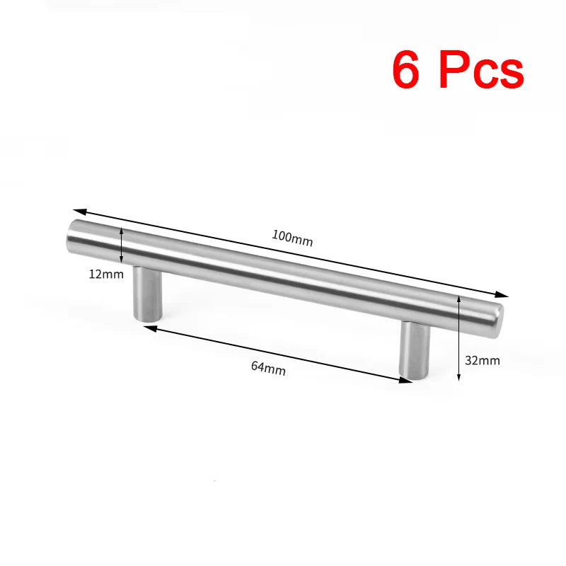 6Pcs Stainless Steel Handles For Cabinets And Drawers Kitchen Handles Bathroom Cabinets handles Cabinet Metal Furniture Handles