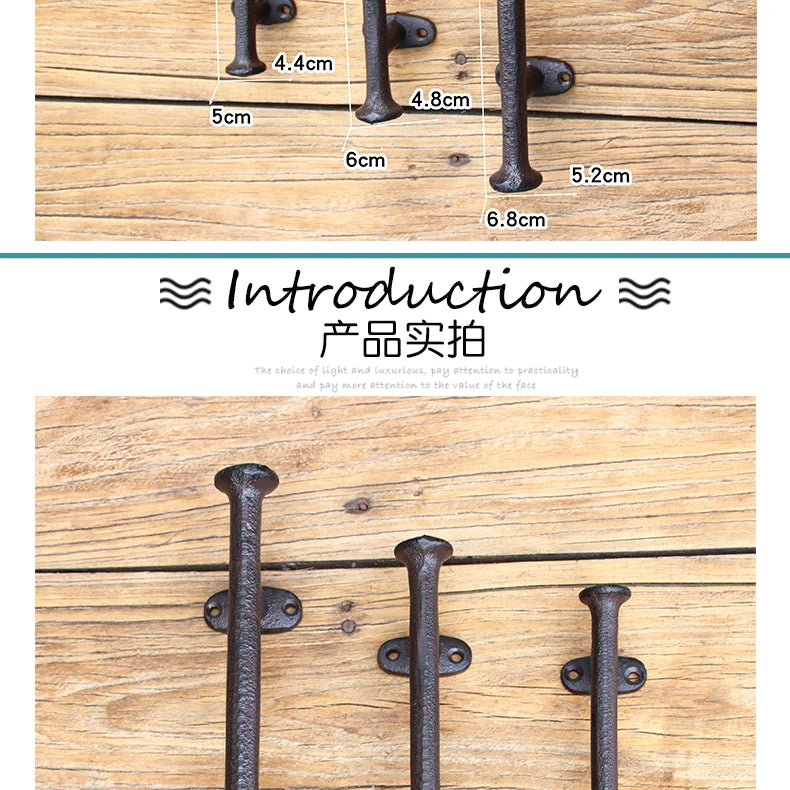 Retro Nostalgic Old Fashioned Cast Iron Handle Wardrobe Simple Door Handle Large Wooden Door Pull Rod Handle 30.5x5.2cm