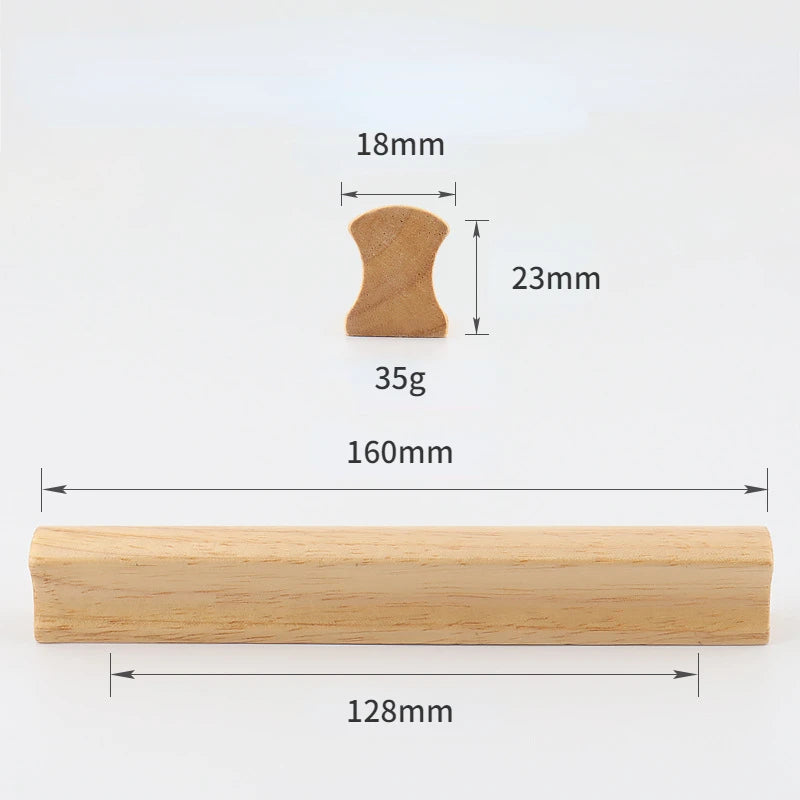 Cabinet Doors Cabinets Drawers Solid Wood Handles Minimalist Beech Wood Walnut Wood Wardrobe Wooden Furniture Handles
