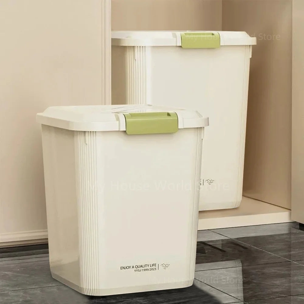 10KG Rice Container Rice Storage Box Sealed Cereal Dispenser with Buckle Insect Proof Grain Pet Food Container Kitchen Organizer
