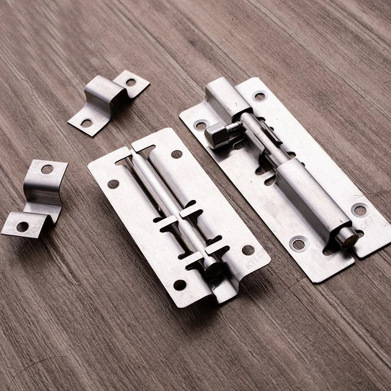 Door Security Slide Latch Lock Stainless Steel Bolt With Solid Heavy Duty Brushed Finish Door Latch Sliding Lock
