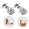 2 Pcs Stainless Steel Cabinet Door Hinges Hydraulic Damper Buffer Soft Close Quiet Wardrobe Door Concealed Hinges