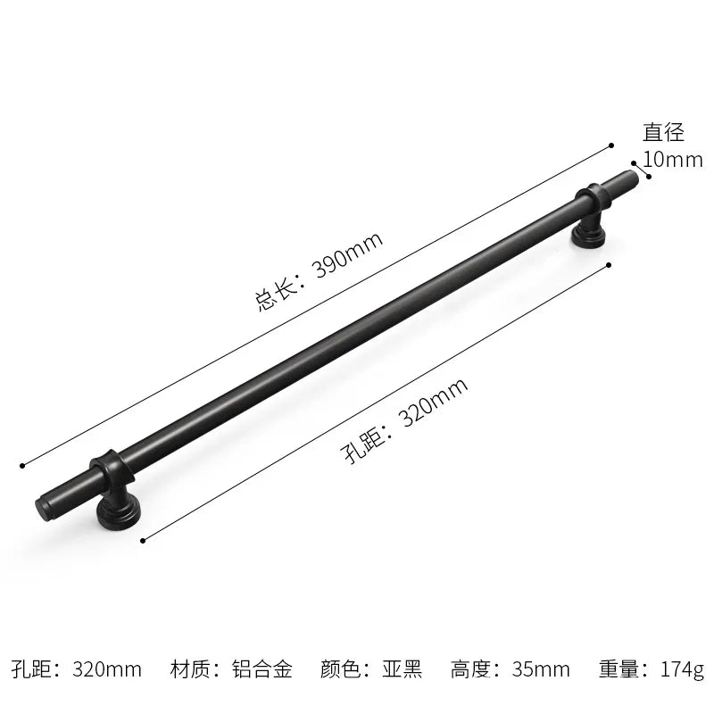 Modern Simple Black Handles for Furniture Wardrobe Cabinet Europe American Drawer Knob Hardware Kitchen Cabinet Handles