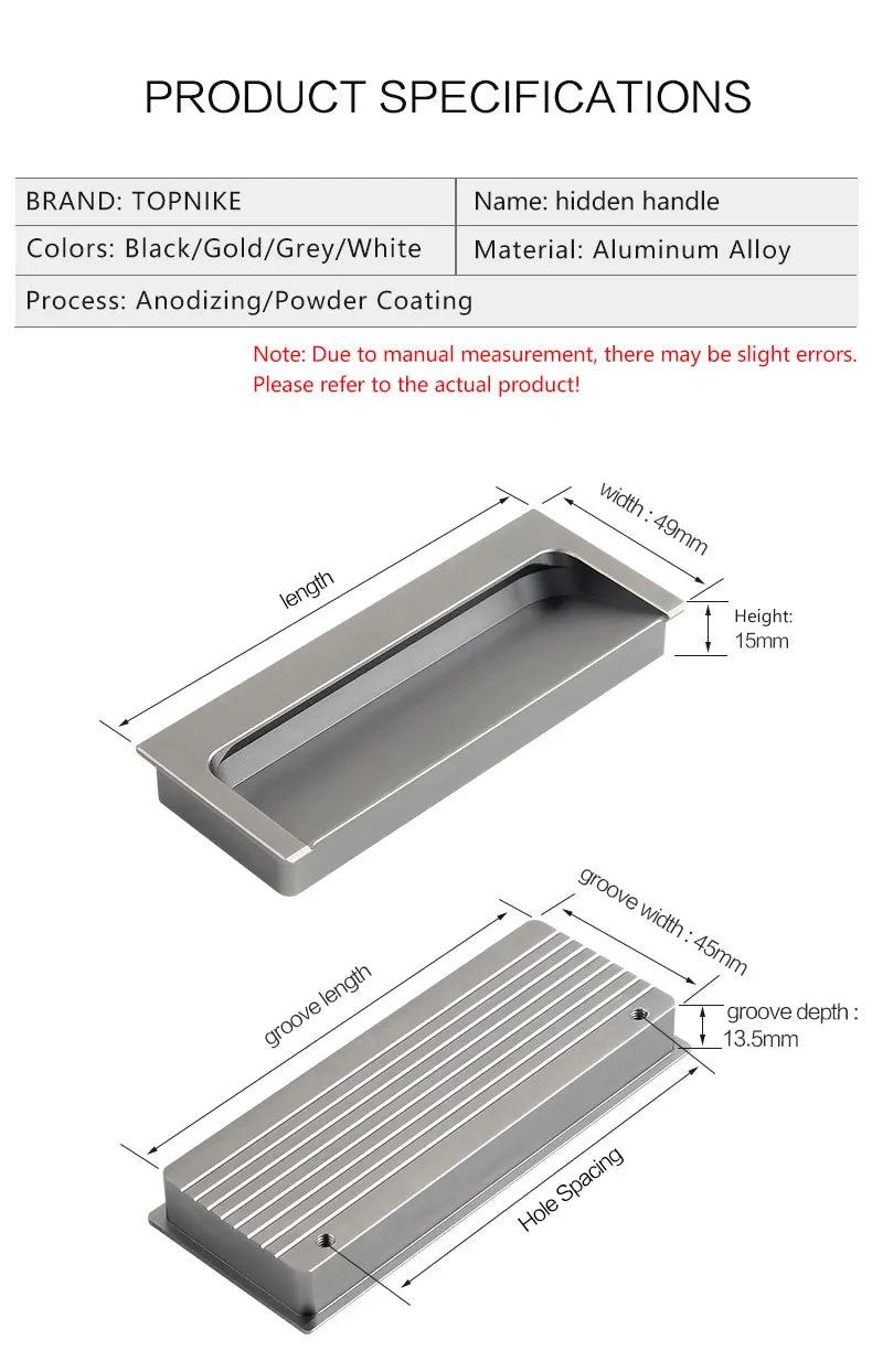Modern Luxury Furniture  Recessed Cabinet Handles & Flush Drawer Pulls  Aluminum Alloy Slot Design