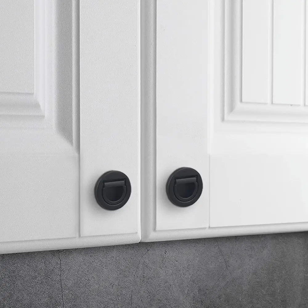 Modern Stainless Steel Door Handles Round Cupboard Tatami Cabinet Handle Pull Wardrobe Recessed Door Knob Tatami