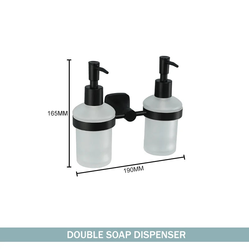 Matte Black Bathroom Accessories Set Wall Mount Stainless Steel Clothes Hook Toilet Paper Holder Towel Bar Hardware Pendant