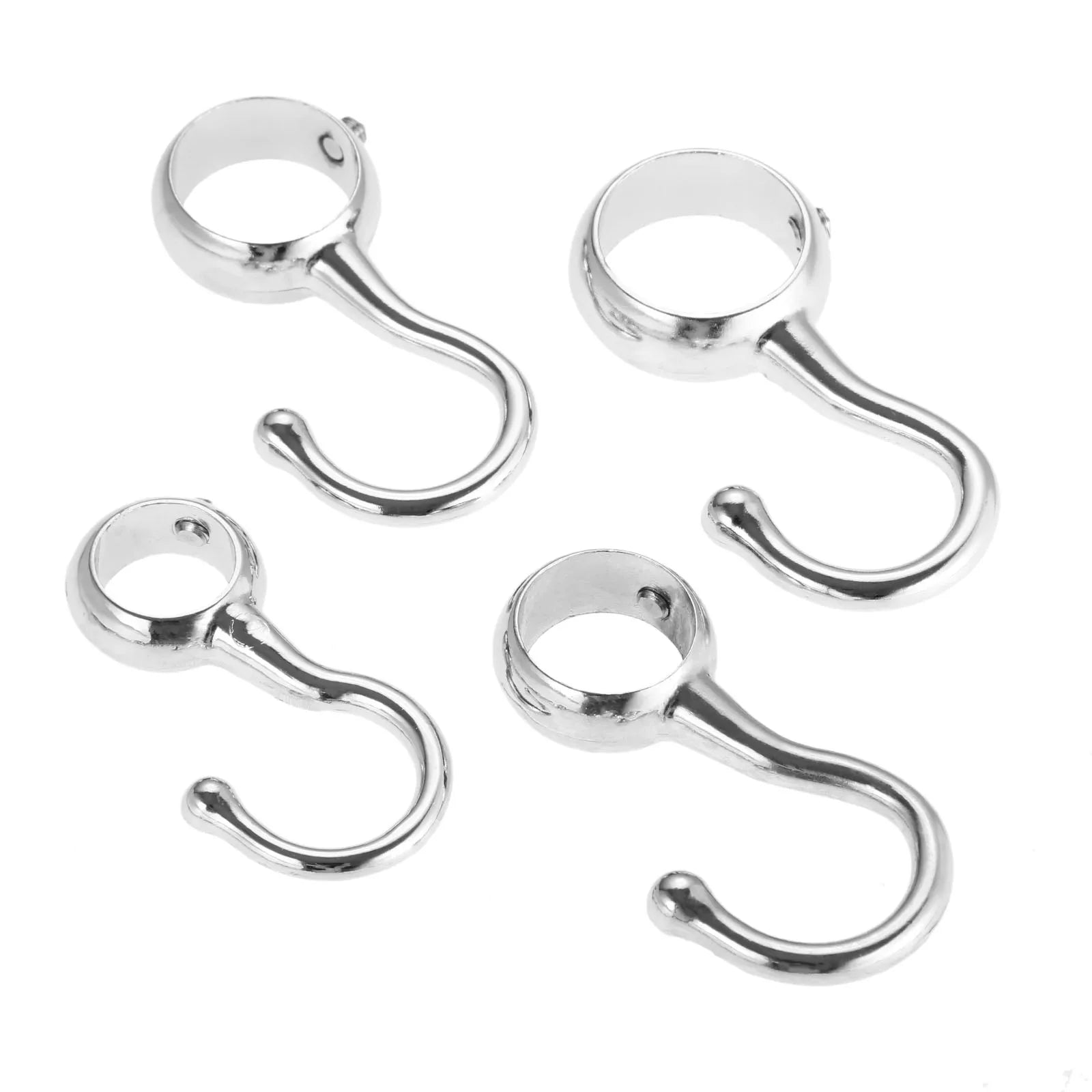 2pcs 16/19/22/25mm Wardrobe Bathroom Hanging Tube Pipe Rod Hooks Kitchen Pan Hook Bathroom Hook Hanger for Towel Clothes