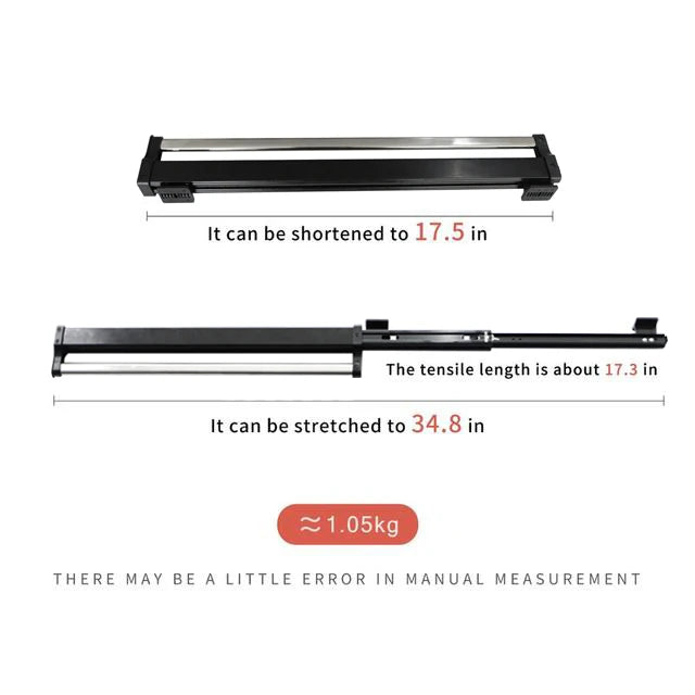 Pull-Out Closet Valet Rod Adjustable Wardrobe Clothing Rail Heavy Duty Top Mount Wardrobe Hanger Rack Bar Ball Bearing Slide