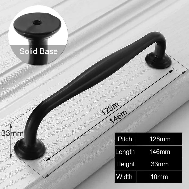 Black Handles Furniture Cabinet Knobs Muebles  Kitchen  Drawer Knobs Cabinet Pulls Cupboard  Knobs