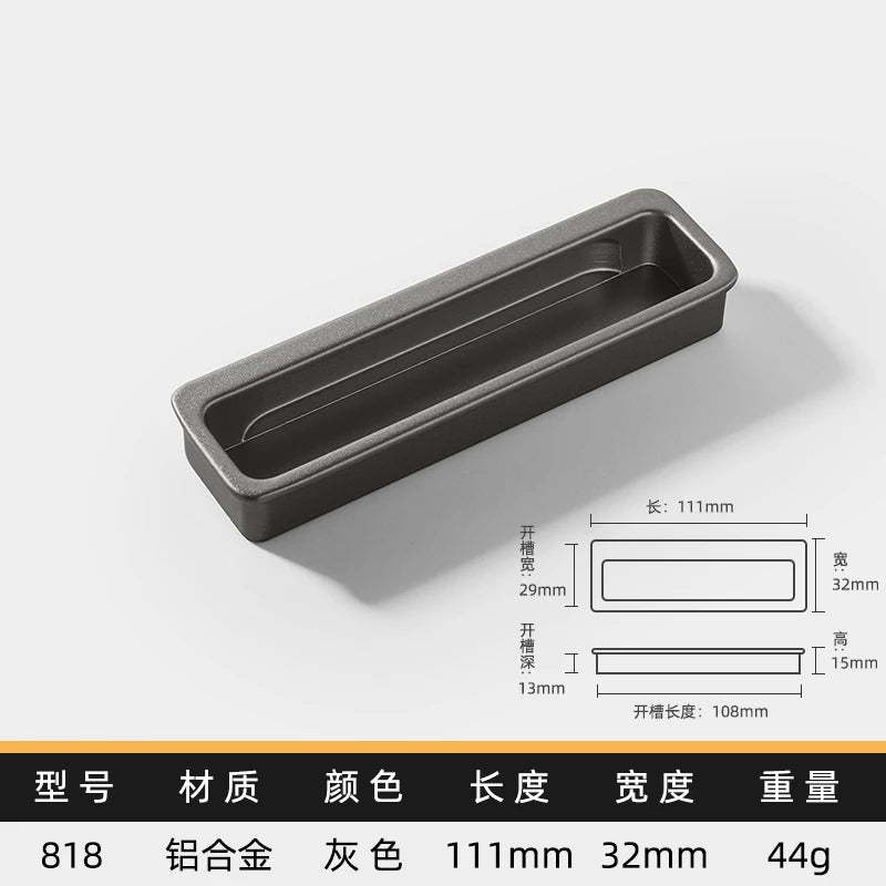 Simple modern drawer cabinet door shoe cabinet concealed built-in closet door slotted invisible sliding door handle