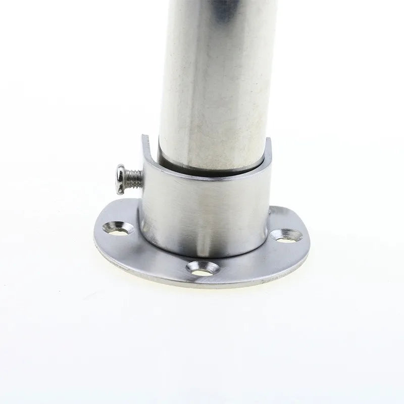 Wardrobe Hanger Rod Fixing Holder Stainless Steel Flange Seat Curtain Rod Tube Hook Fixed Support Bracket Bathroom Hardware