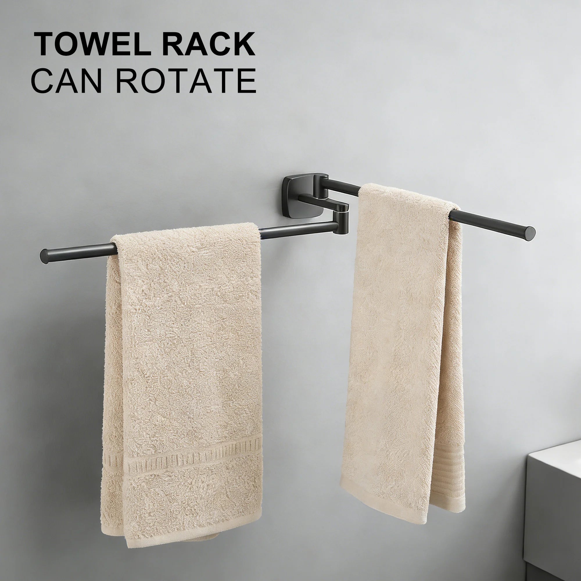 Bathroom towel bar, folding towel rack