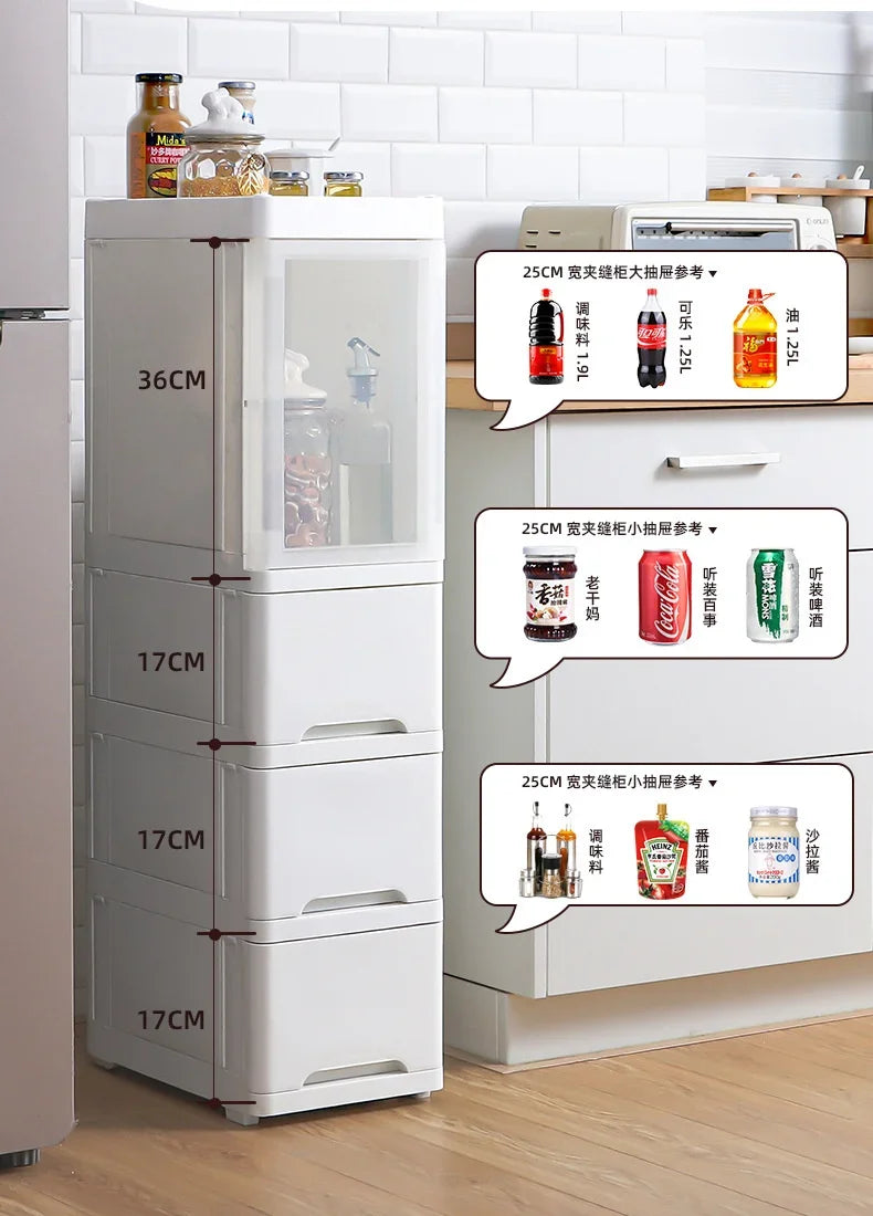 Multi-Tier Spice Holder with Pull-Out Drawer Convenient Mobile Kitchen Organizer Utility Rack for Easy Access