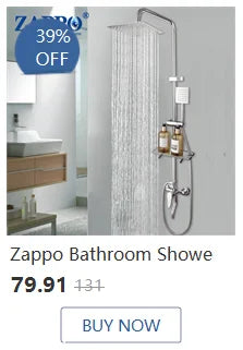 ZAPPO Shower Panel with Rainfall Waterfall Shower Head 5 Body Jets and 3-Function Handheld Rain Massage System Shower Column Tap